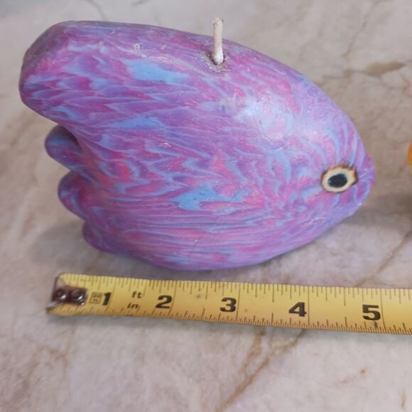 2 Candles Angel Clown Fish Romantic Kissing Lips Colorful Tropical 1970s Collect - Picture 11 of 16